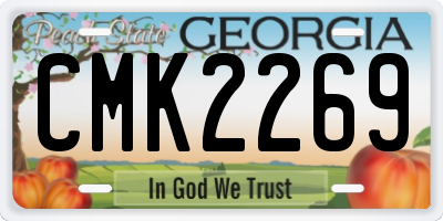 GA license plate CMK2269
