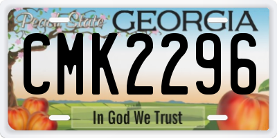 GA license plate CMK2296