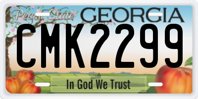 GA license plate CMK2299