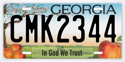 GA license plate CMK2344