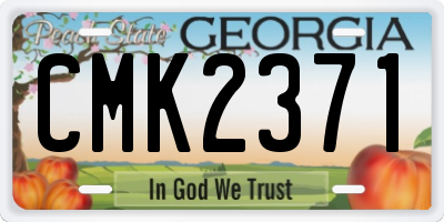 GA license plate CMK2371