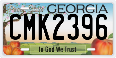 GA license plate CMK2396