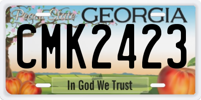 GA license plate CMK2423