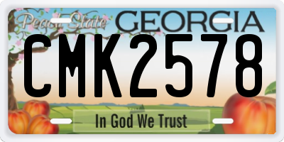 GA license plate CMK2578