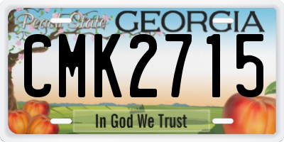 GA license plate CMK2715