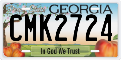 GA license plate CMK2724