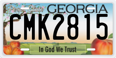 GA license plate CMK2815