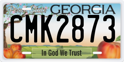 GA license plate CMK2873