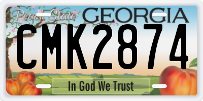GA license plate CMK2874