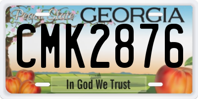 GA license plate CMK2876