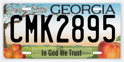 GA license plate CMK2895