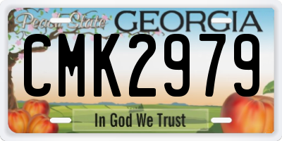 GA license plate CMK2979