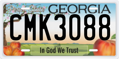 GA license plate CMK3088