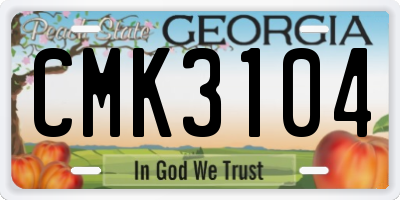 GA license plate CMK3104
