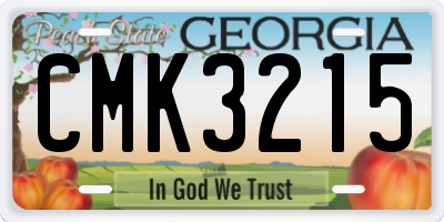 GA license plate CMK3215