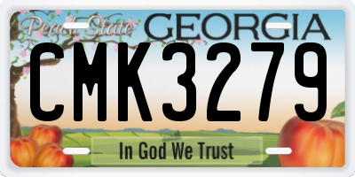 GA license plate CMK3279