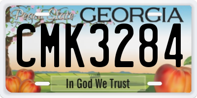 GA license plate CMK3284