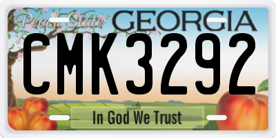GA license plate CMK3292