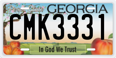 GA license plate CMK3331