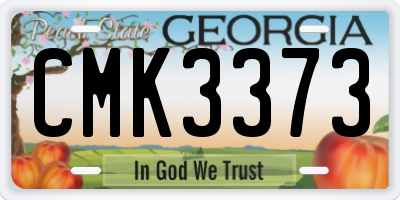 GA license plate CMK3373