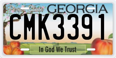 GA license plate CMK3391