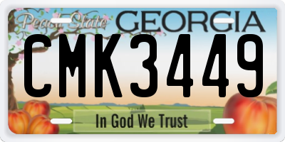 GA license plate CMK3449