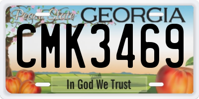 GA license plate CMK3469