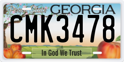 GA license plate CMK3478