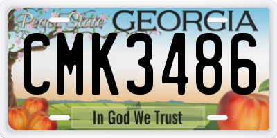 GA license plate CMK3486