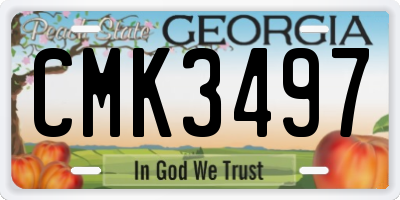 GA license plate CMK3497