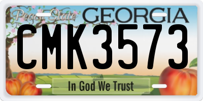 GA license plate CMK3573