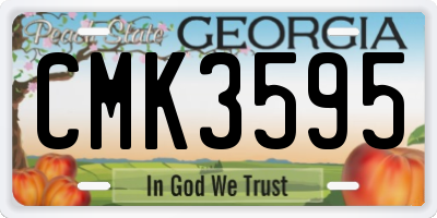 GA license plate CMK3595
