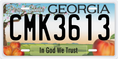 GA license plate CMK3613