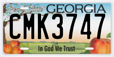 GA license plate CMK3747