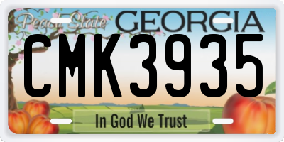 GA license plate CMK3935