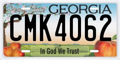 GA license plate CMK4062