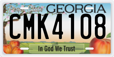 GA license plate CMK4108