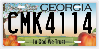 GA license plate CMK4114