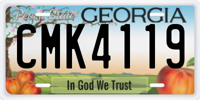 GA license plate CMK4119
