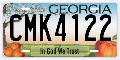 GA license plate CMK4122