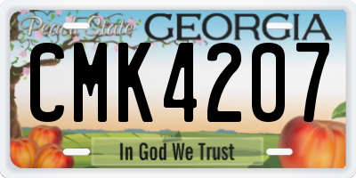 GA license plate CMK4207