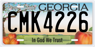 GA license plate CMK4226