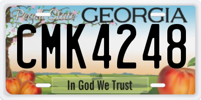 GA license plate CMK4248