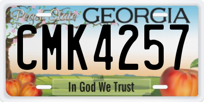 GA license plate CMK4257