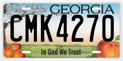GA license plate CMK4270