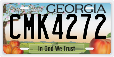 GA license plate CMK4272