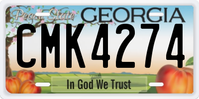 GA license plate CMK4274