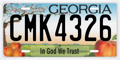 GA license plate CMK4326