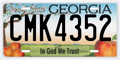 GA license plate CMK4352