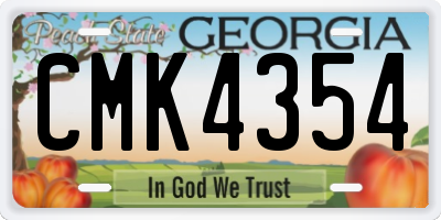 GA license plate CMK4354